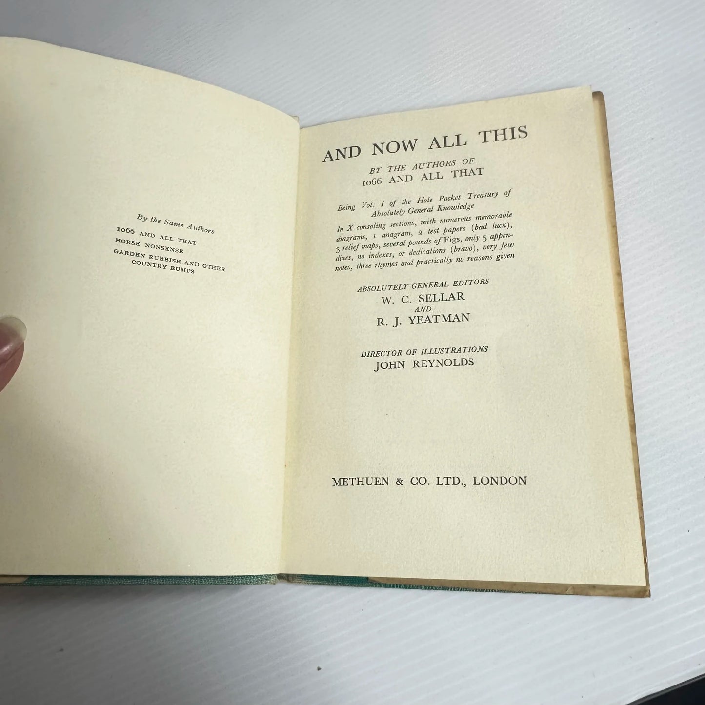And Now All This - W. C. Sellar And R. J. Yeatman (Vintage 1952)
