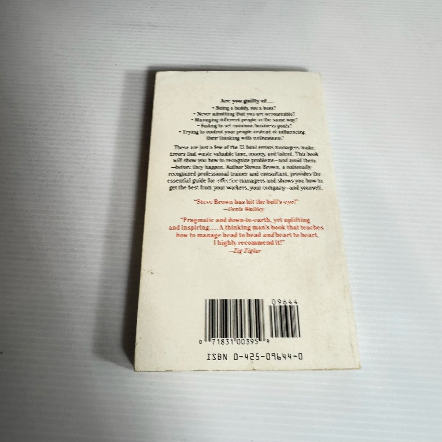 13 Fatal Errors Managers Make And How You Can Avoid Them - W. Steven Brown