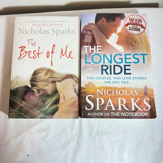 Nicholas Sparks Romance Bundle x 2 Books : The Best of Me & The Longest Ride
