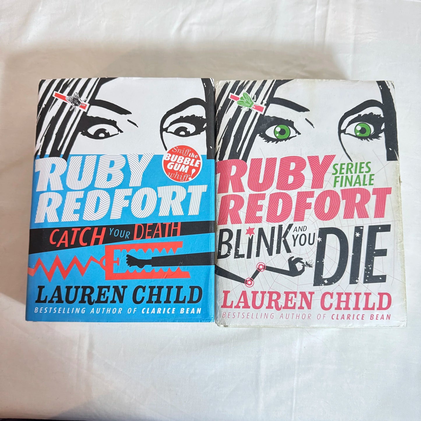 Lauren Child Book Bundle x 2 - Catch Your Death and Blink & You Die - Part of the Ruby Redfort Series