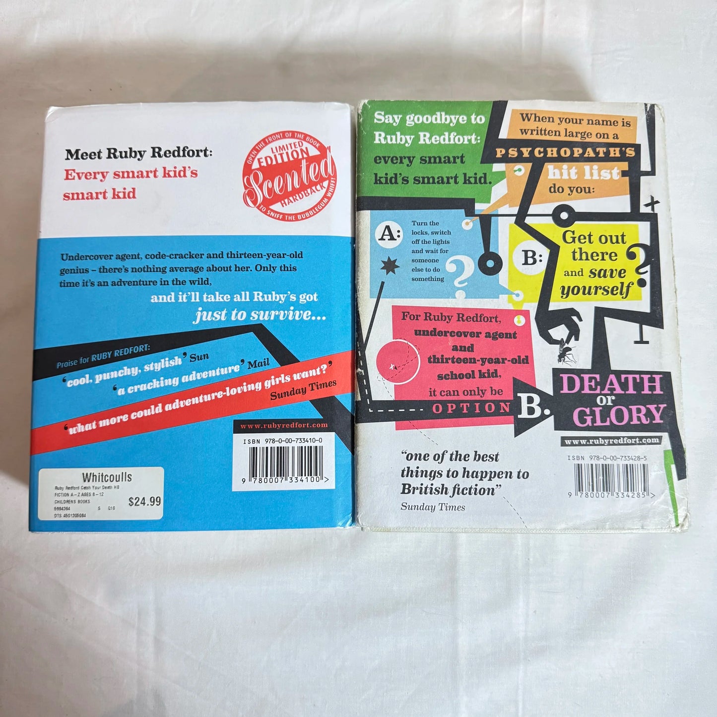 Lauren Child Book Bundle x 2 - Catch Your Death and Blink & You Die - Part of the Ruby Redfort Series