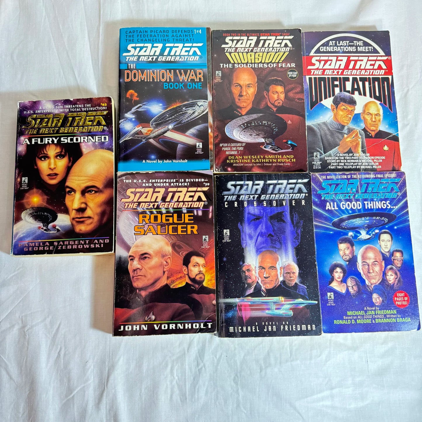 Star Trek : The Next Generation Book Bundle x 7 Vintage 1991-1998