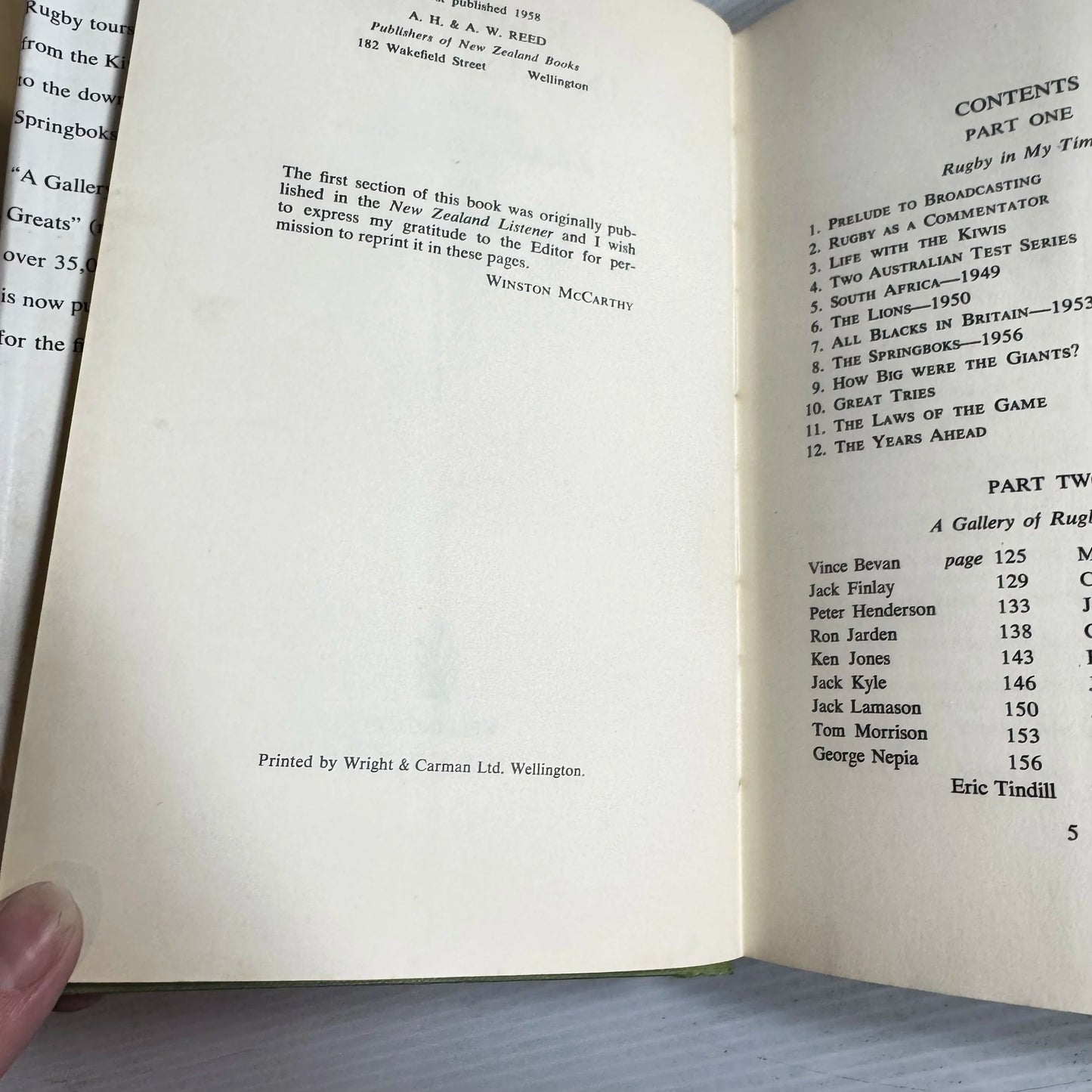 Rugby In My Time - Winston McCarthy (Vintage 1958)