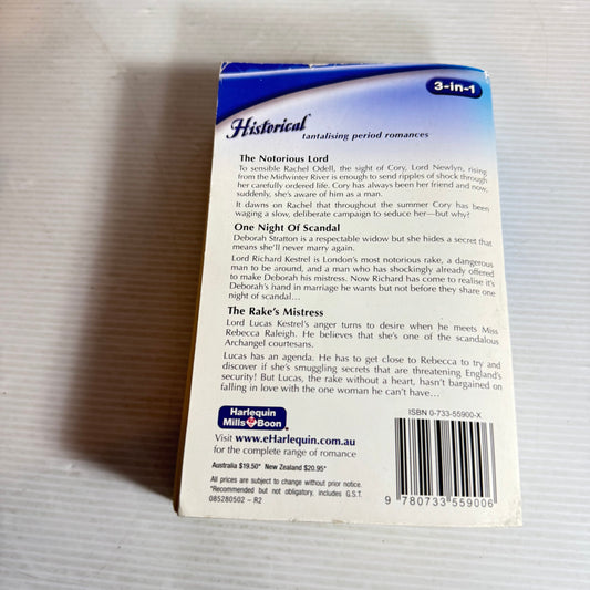 Mills & Boon 3-in-1 The Notorious Lord, One Night of Scandal & The Rake's Mistress - Nicola Cornick