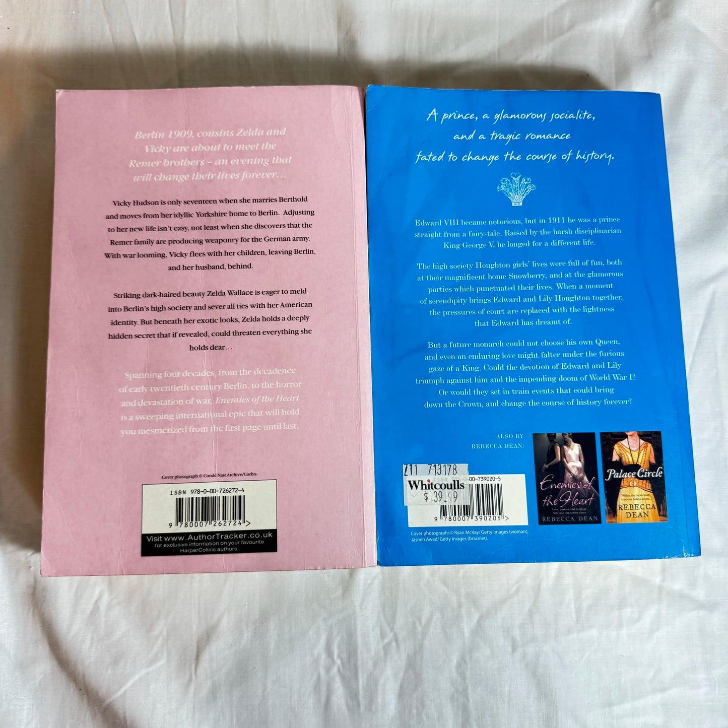 Rebecca Dean Book Bundle x 2 The Golden Prince & Enemies of the Heart