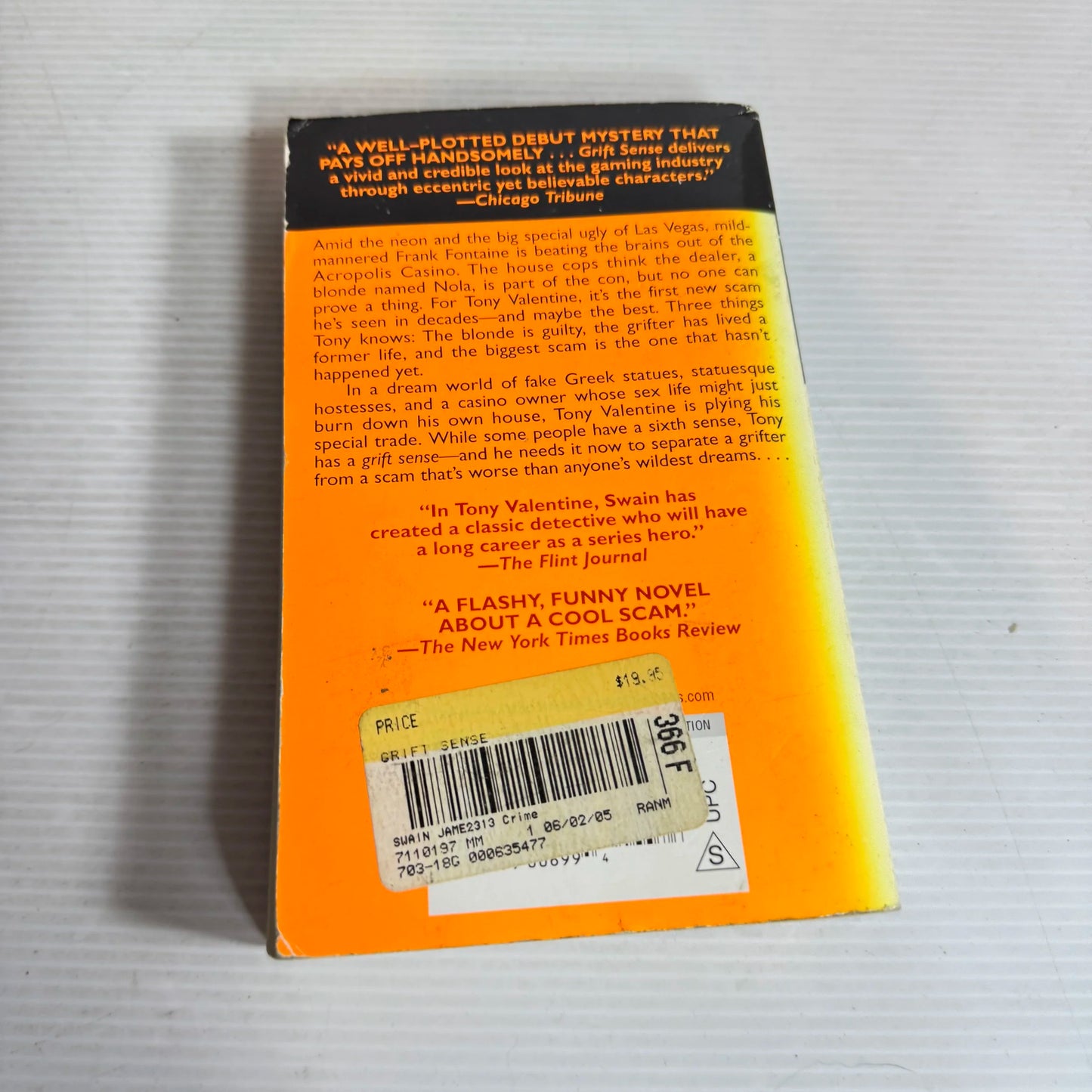 Grift Sense : A Tony Valentine Novel - James Swain