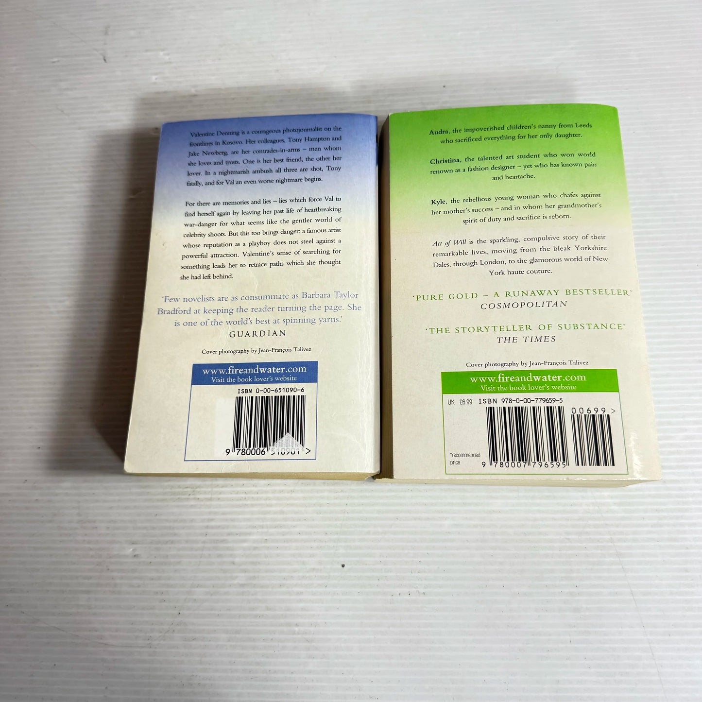 Barbara Taylor Bradford Book Bundle x2 (422) Act of Will & Where You Belong