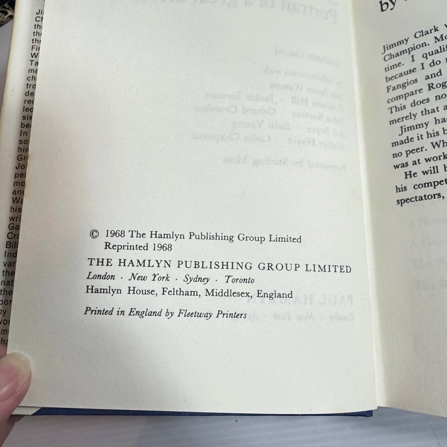 Jim Clark : Portrait of a Great Driver - Paul Hamlyn (1968 First Edition)