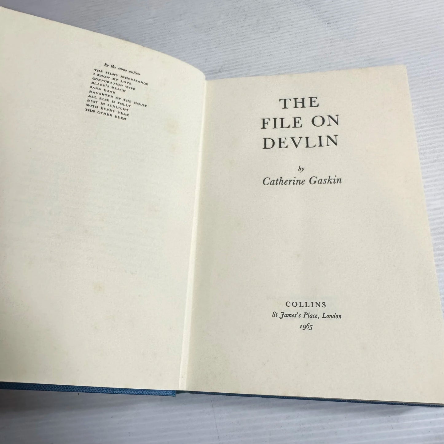 The File on Devlin - Catherine Gaskin (Vintage 1965)