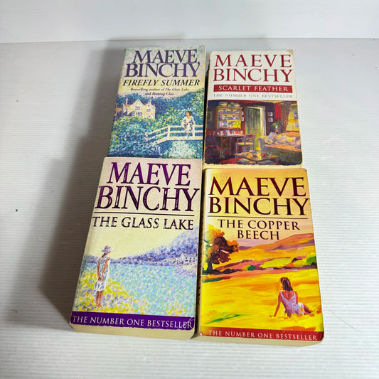 Maeve Binchy Book Bundle x4 (637) Firefly, Scarlet Feather, The Copper Beech, The Glass Lake