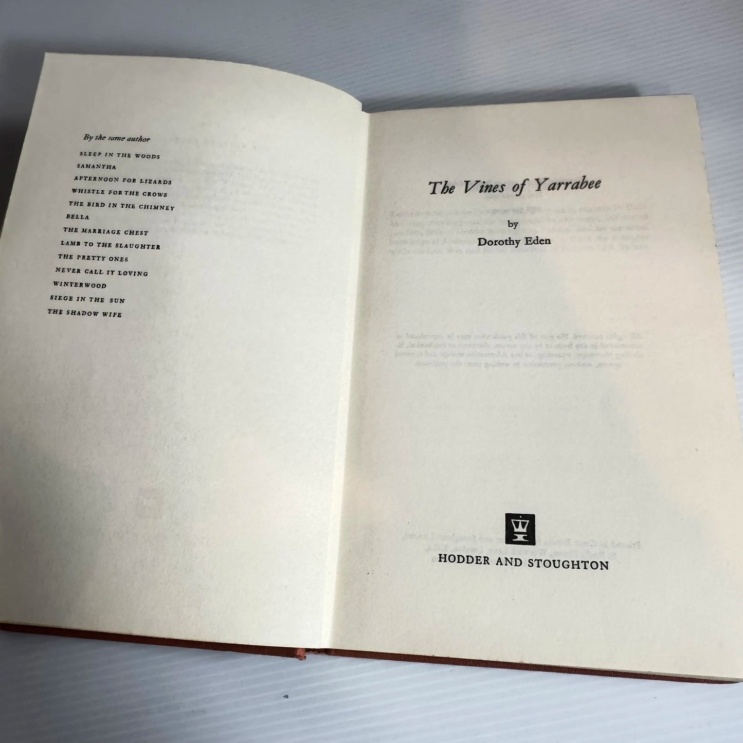 The Vines of Yarrabee - Dorothy Eden (Vintage 1969)