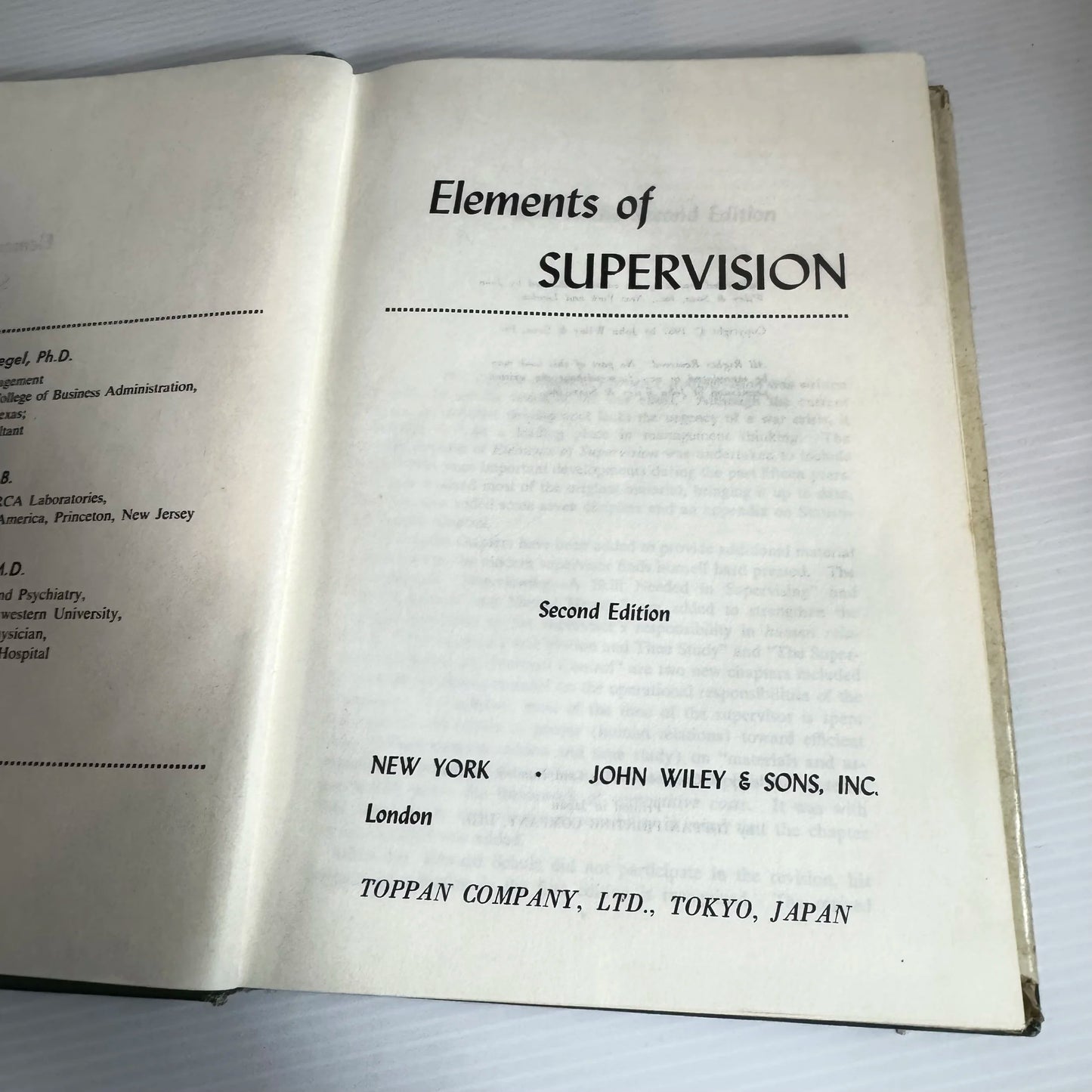 Elements Of Supervision (2nd Ed.) - W. R. Spriegel, E. Schulz And W. B. Spriegel (Vintage 1957)