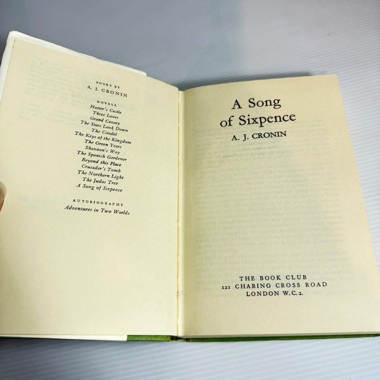 A Song Of Sixpence - A. J. Cronin (Vintage 1965)