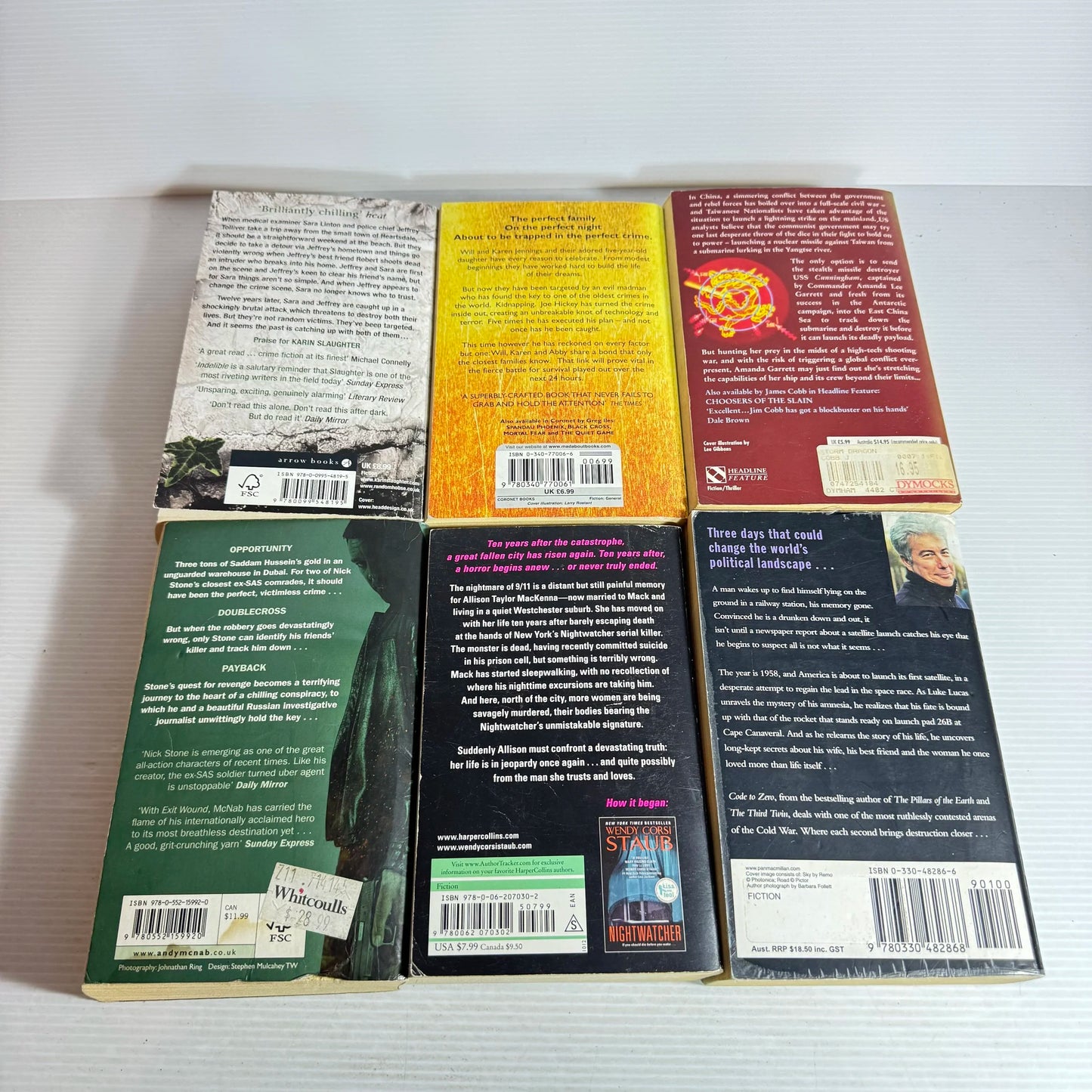Thriller Book Bundle x 6 Books : Various Authors (610)