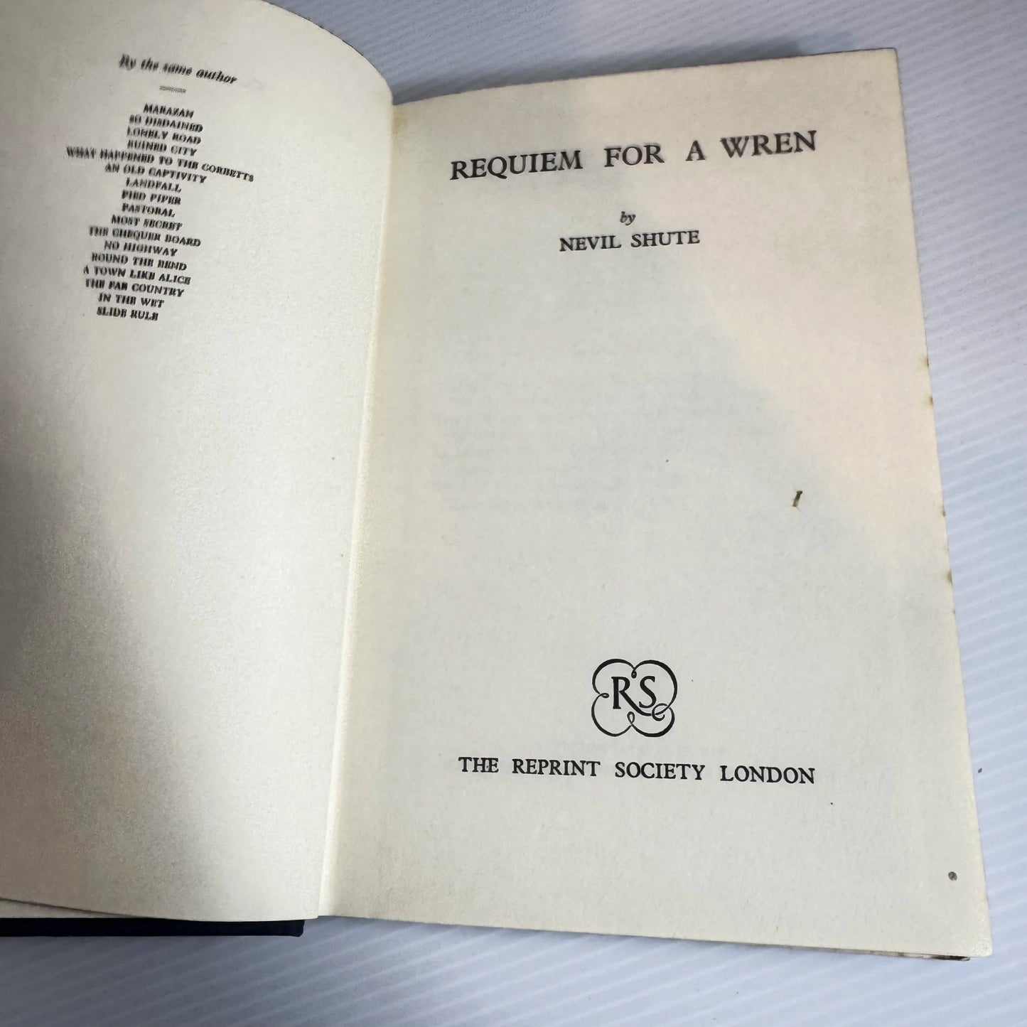 Requiem For A Wren - Nevil Shute (Vintage 1956)