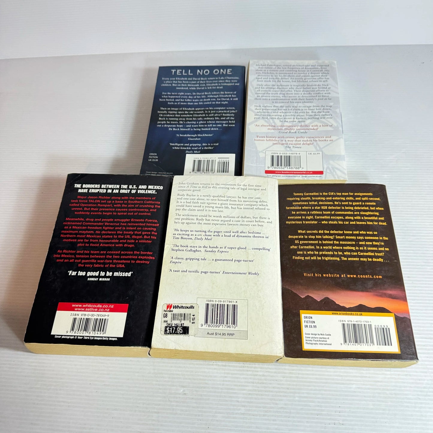 Thriller Book Bundle x 5 Books : Various Authors (617)