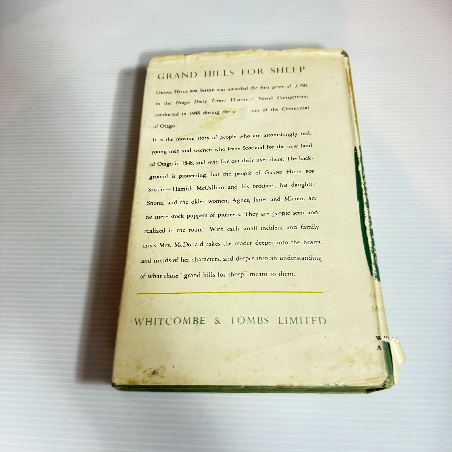 Grand Hills For Sheep (4th Ed.) - Georgina McDonald (The Otago Centennial Prize Novel Vintage 1951)
