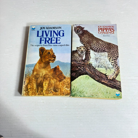 Joy Adams Book Bundle x 2  Living Free & Pippa's Challenge (Vintage 1971-1973) (604)