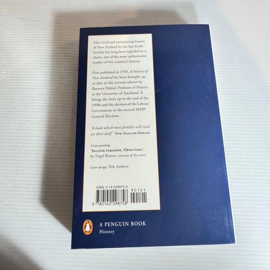 A History Of New Zealand - Keith Sinclair