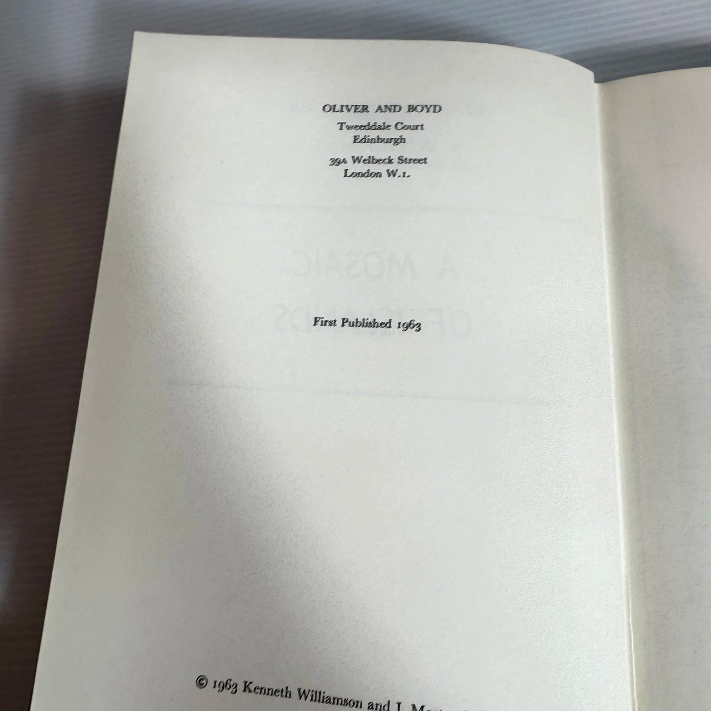 A Mosaic Of Islands - Kenneth Williamson And J. Morton Boyd (Vintage 1963)