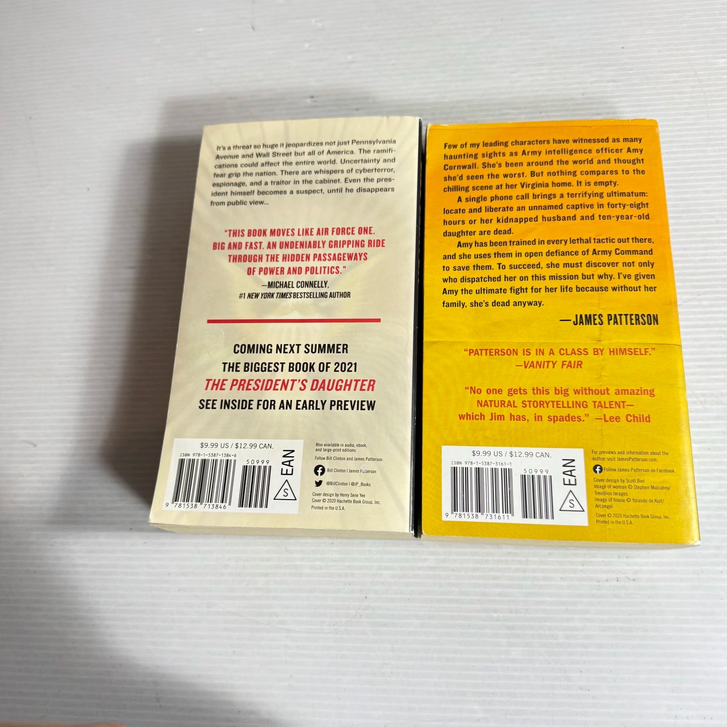 James Patterson Book Bundle x 2 Books : The Cornwalls Vanish & The President is Missing (595)