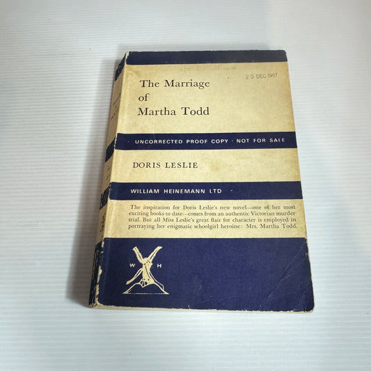 The Marriage Of Martha Todd - Doris Leslie (Vintage 1968 First Edition)