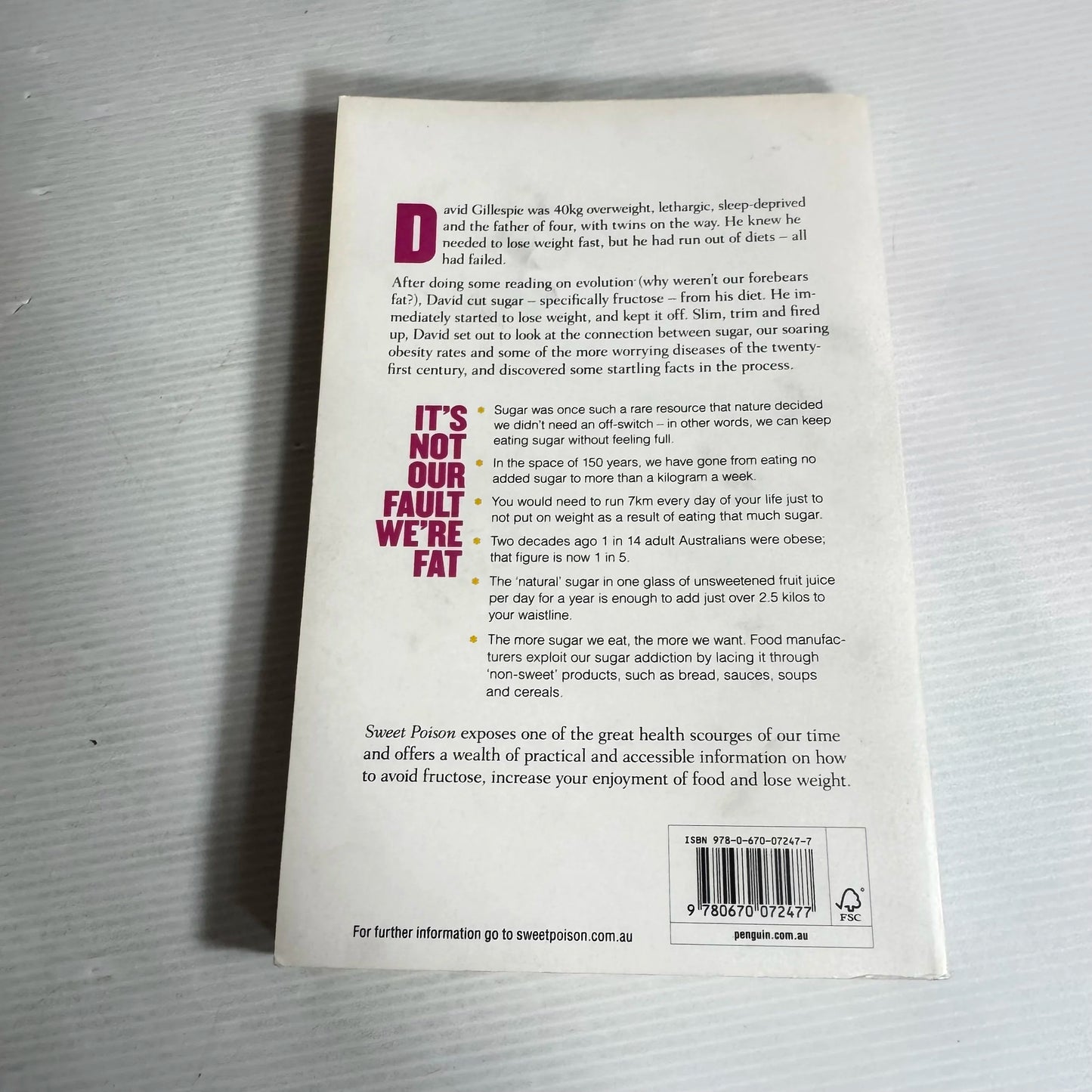 Sweet Poison : Why Sugar Makes Us Fat - David Gillespie