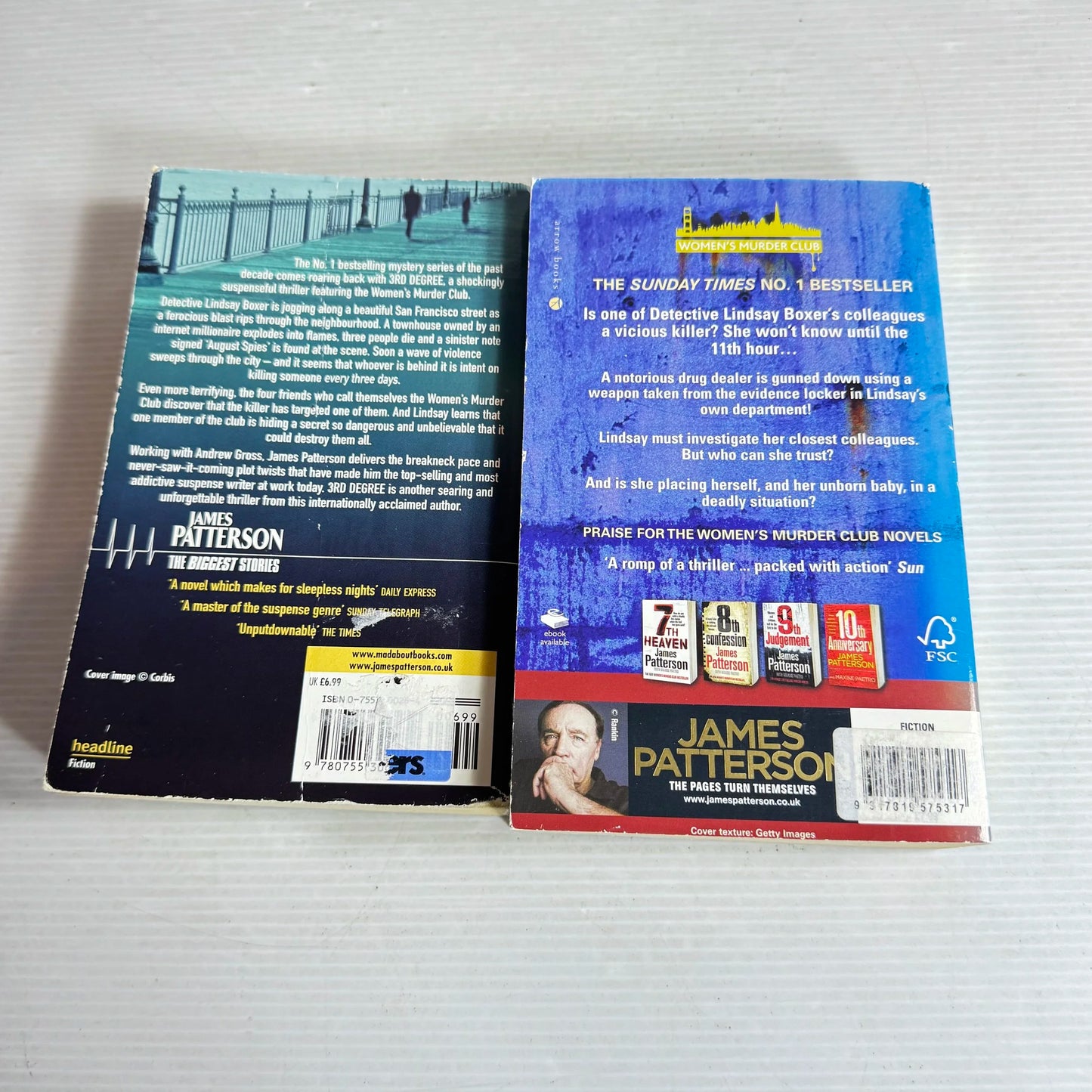 James Patterson Book Bundle x 2 Books : 3rd Degree & 11th Hour  (576)