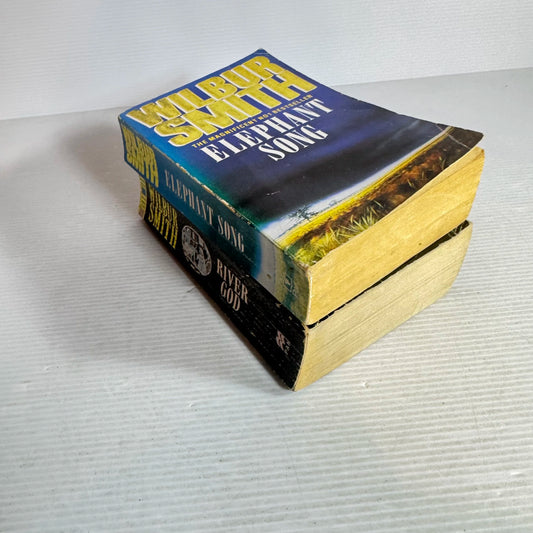 Wilbur Smith Book Bundle x 2 Books : River God & Elephant Song (578)