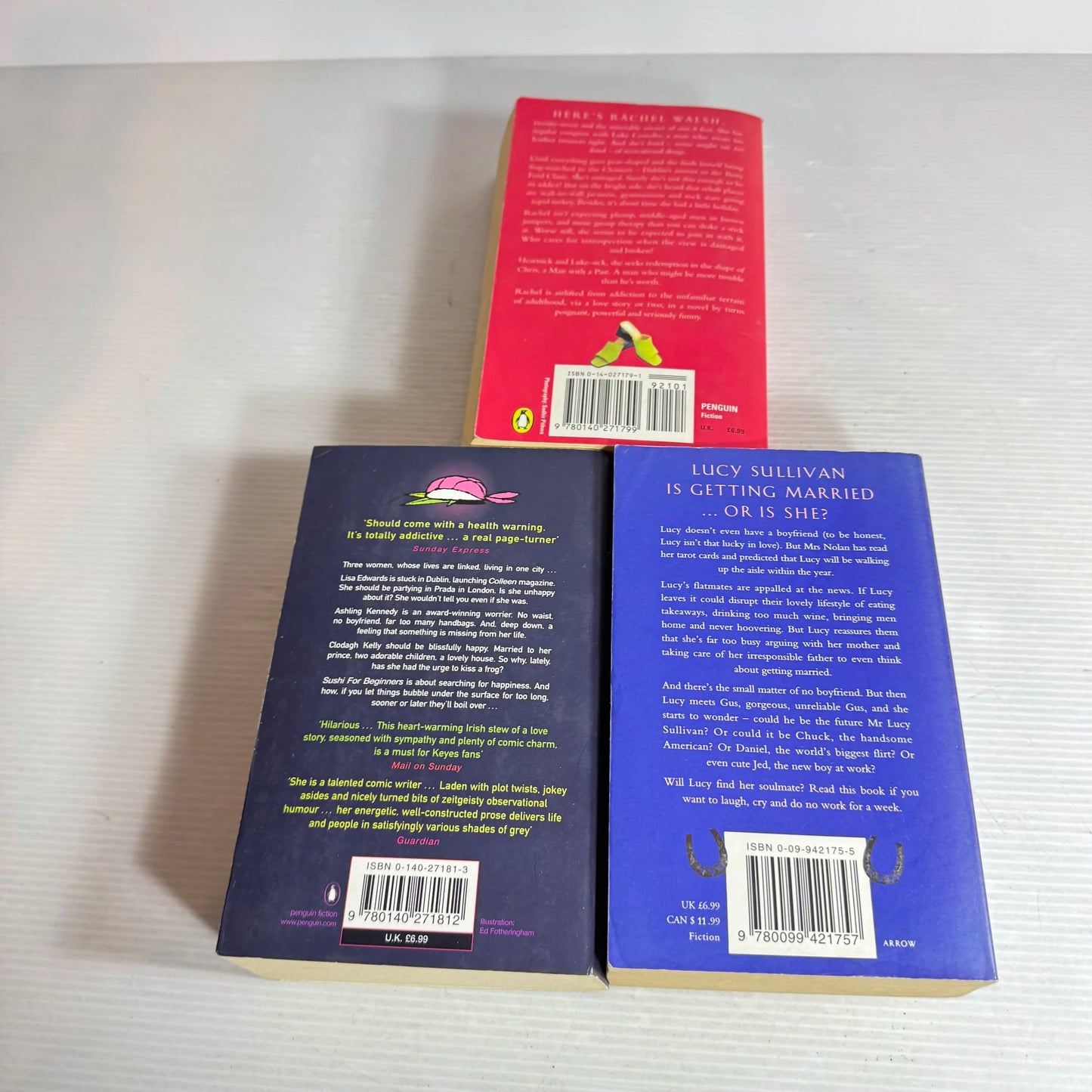 Marian Keyes Book Bundle x 3 Books : Lucy Sullivan Is Getting Married, Rachel's Holiday, Sushi For Beginners (575)