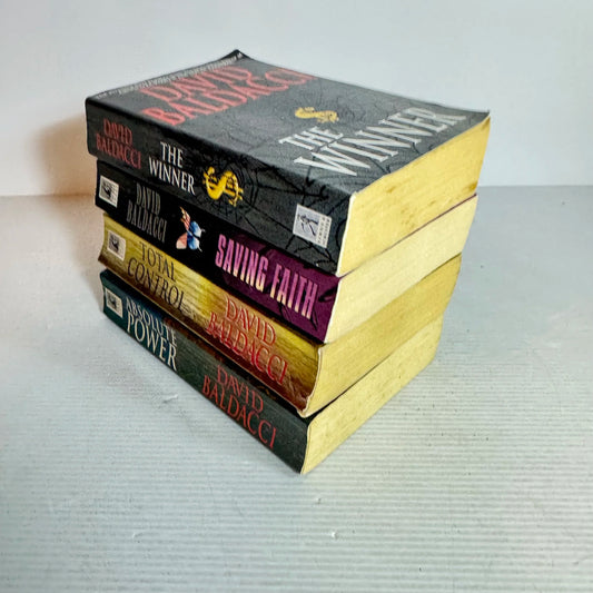 David Baldacci Book Bundle x 4 Books : Saving Faith, The Winner, Total Control, Absolute Power (585)