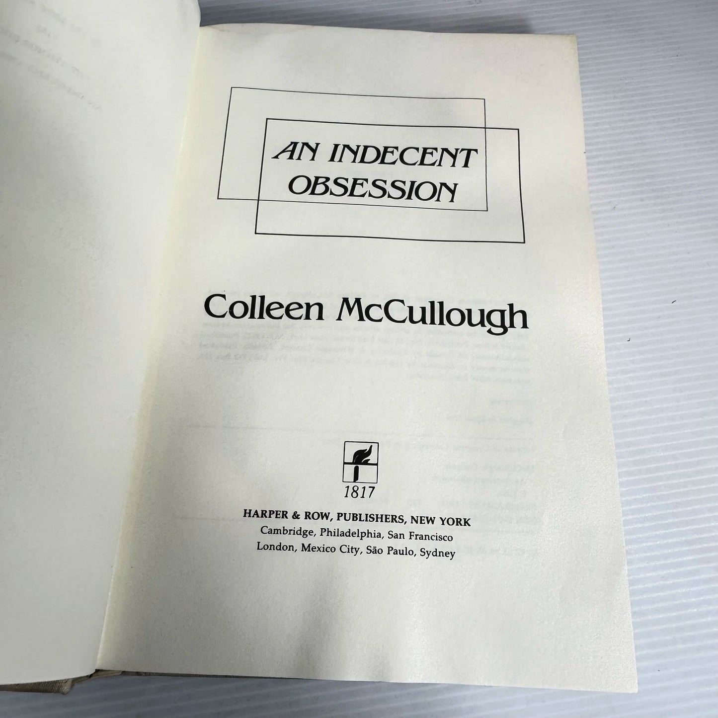 An Indecent Obsession - Colleen McCullough (1981)