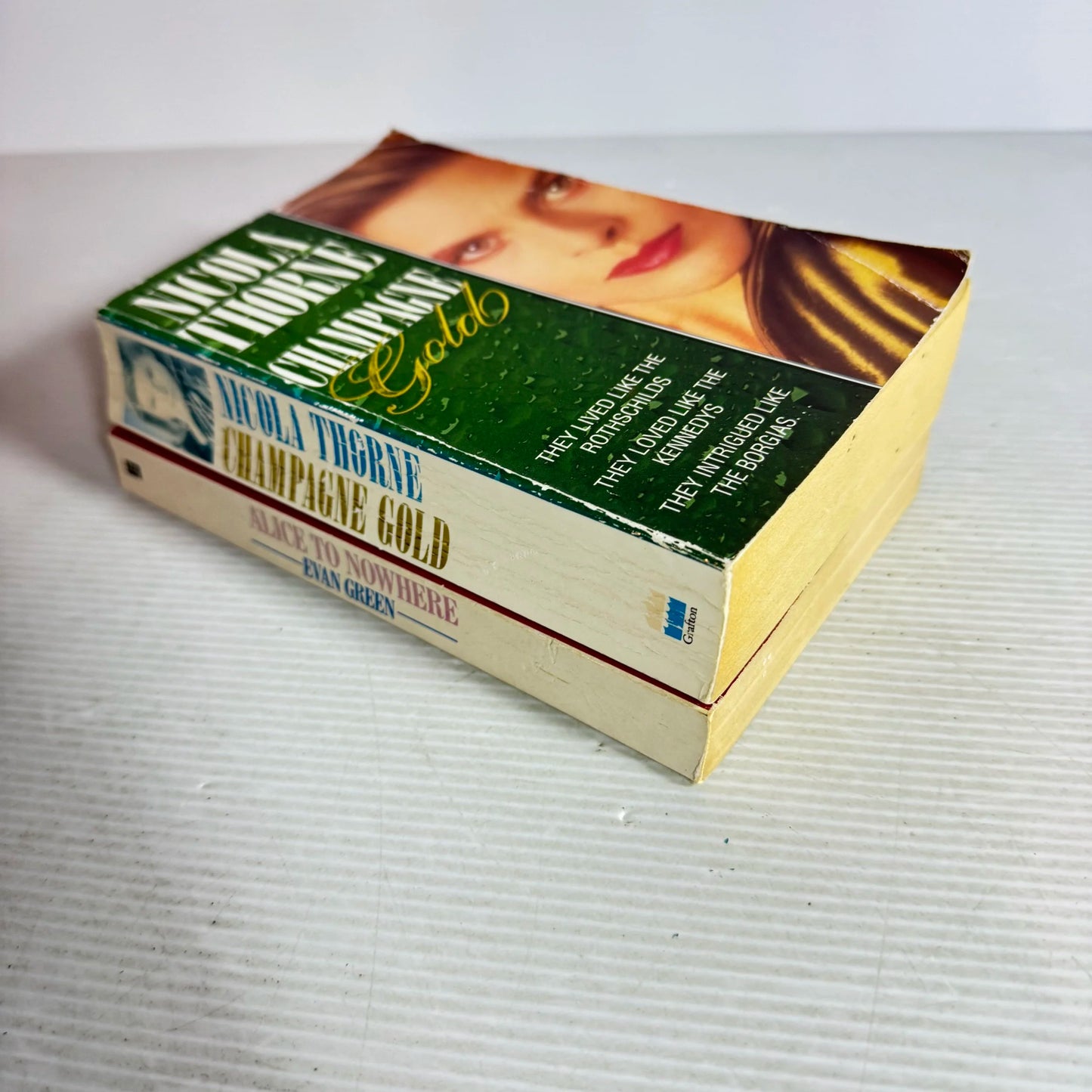 Domestic Fiction Book Bundle x 2 Champagne Gold - Nicola Thorne & Alice to Nowhere - Evan Green (570)