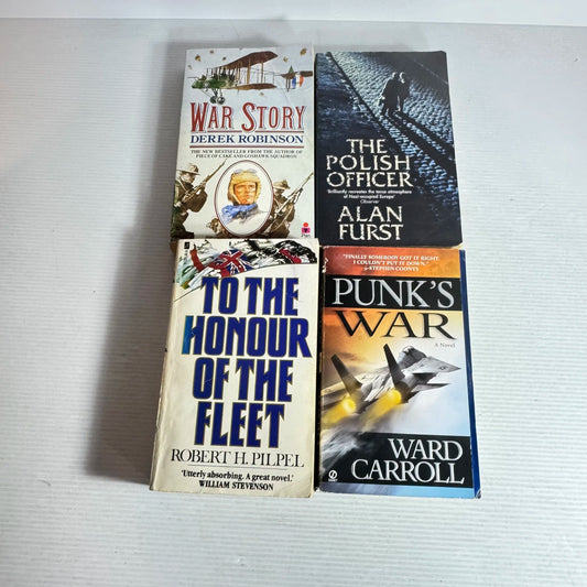 Historical War Book Bundle x 4 Books : The Polish Officer, Punk's War, War Story & To the Honour of the Fleet (569)