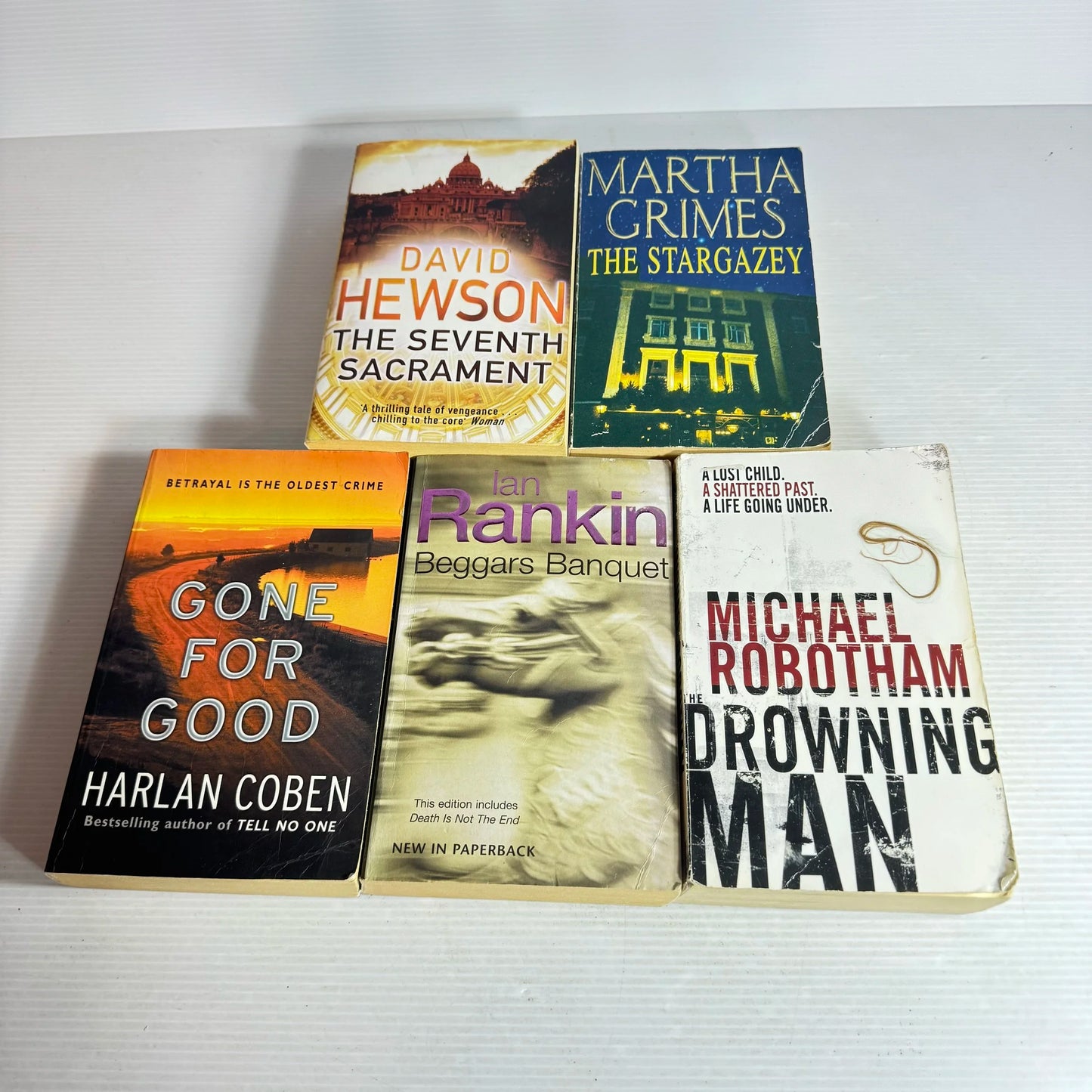 Crime Book Bundle x 5 Authors - David Hewson, Martha Crimes, Ian Rankin, Harlan Coven & Michael Robotham (564)