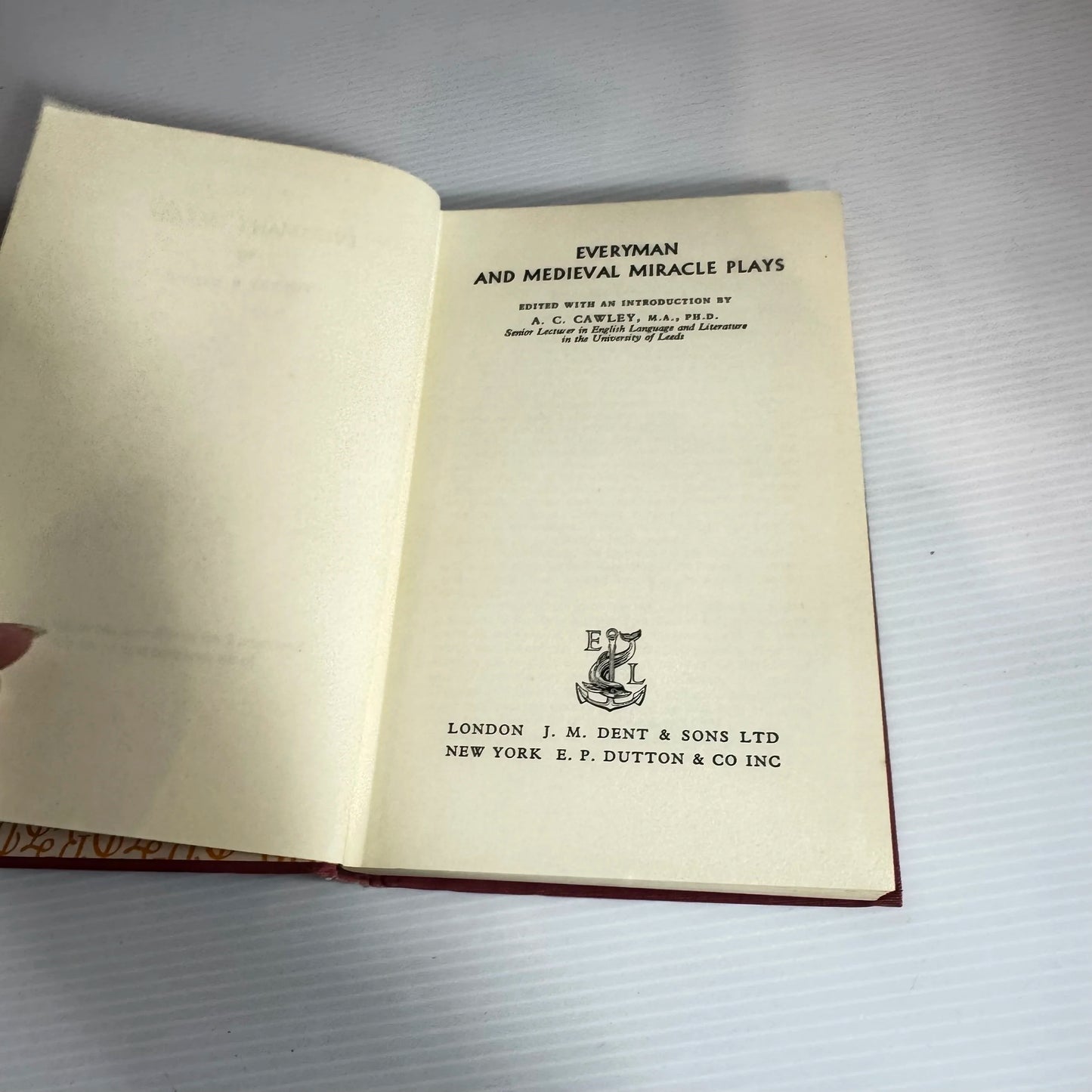 Everyman And Medieval Miracle Plays - A. C. Cawley (Vintage 1960)