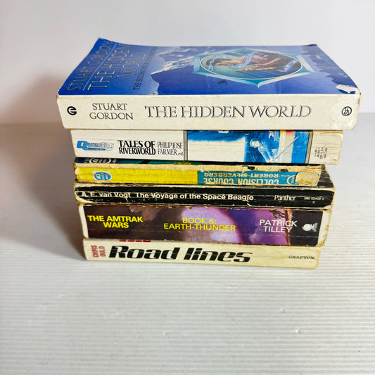 Science Fiction Book Bundle x 6 Mixed Authors (545) (Vintage 1961-1990)