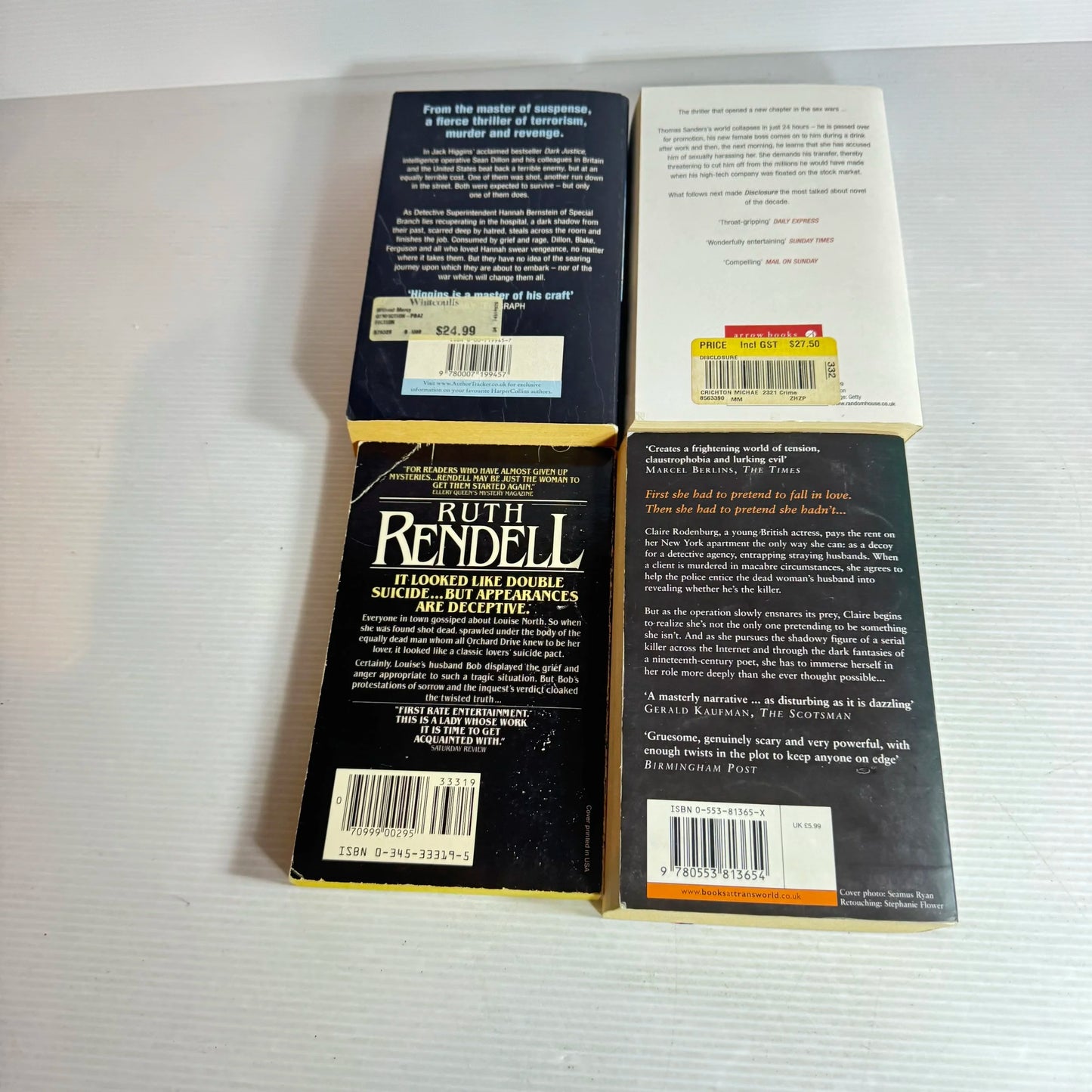 Thriller Book Bundle x 4 Books Mix Authors (544)