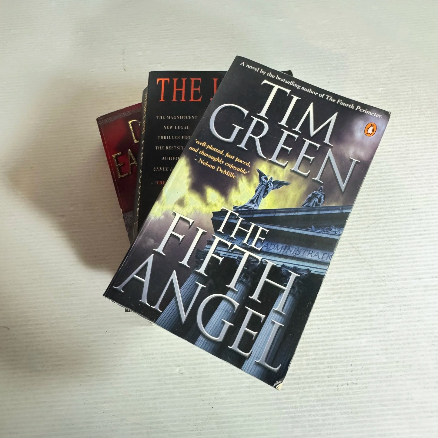 Thriller Book Bundle x3 Books The Fifth Angel - Tim Green, The Judge - Steve Martini, & Midnight Comes at Noon - Daniel Easternan (543)
