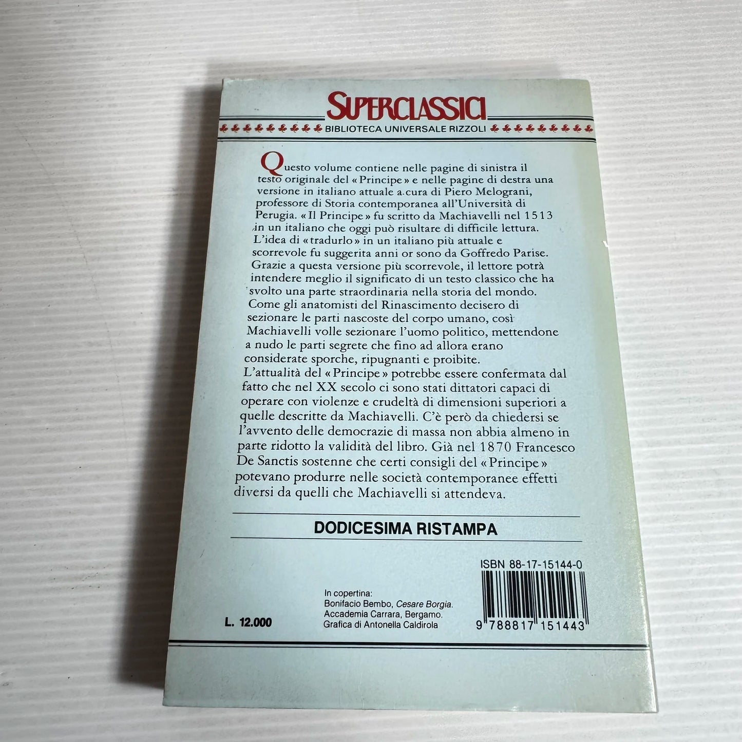 Il Principe (The Prince) - Niccolo Machiavelli (Written in Italian)