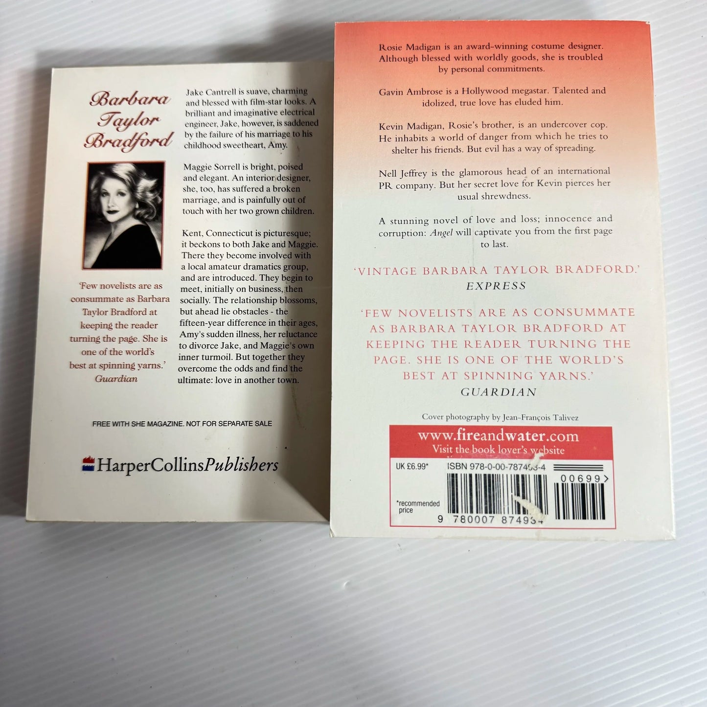 Barbara Taylor Bradford Book Bundle x 2 - Love in Another Town & Angel