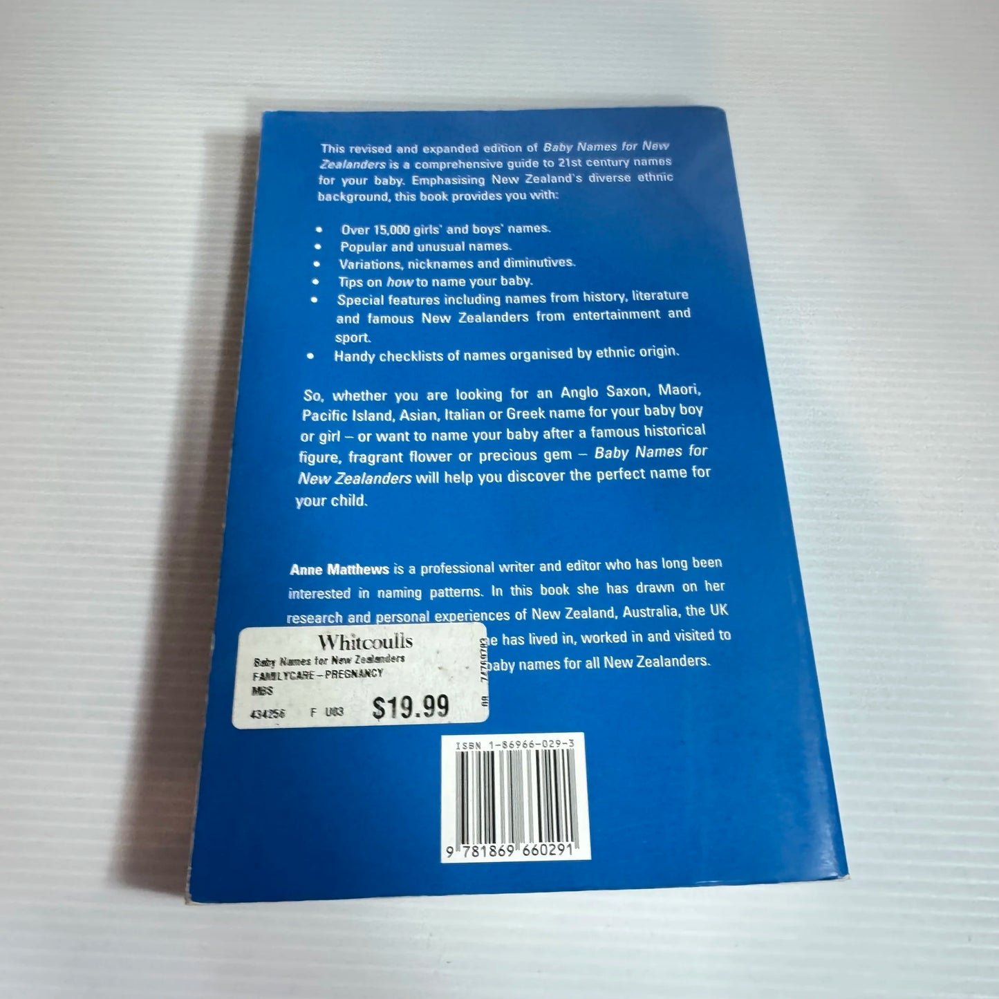 Baby Names for New Zealanders - Anne Matthews