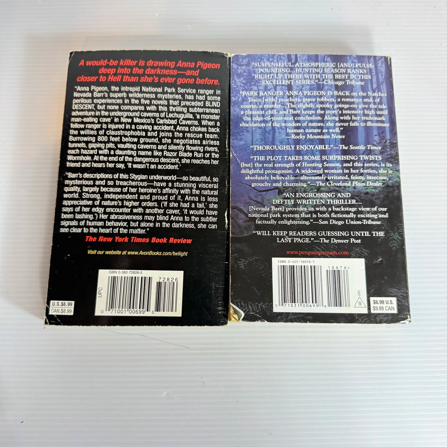 Nevada Barr Book Bundle x 2 - Mystery - Blind Descent and Hunting Season