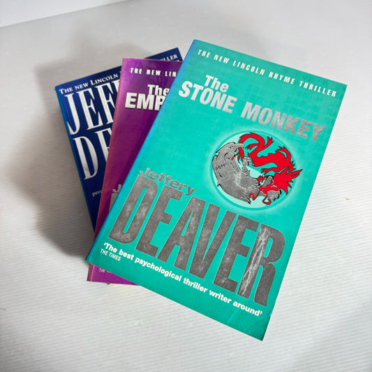 Jeffery Deaver Book Bundle x 3 Books : The Coffin Dancer, The Empty Chair, & The Stone Monkey  (2047)