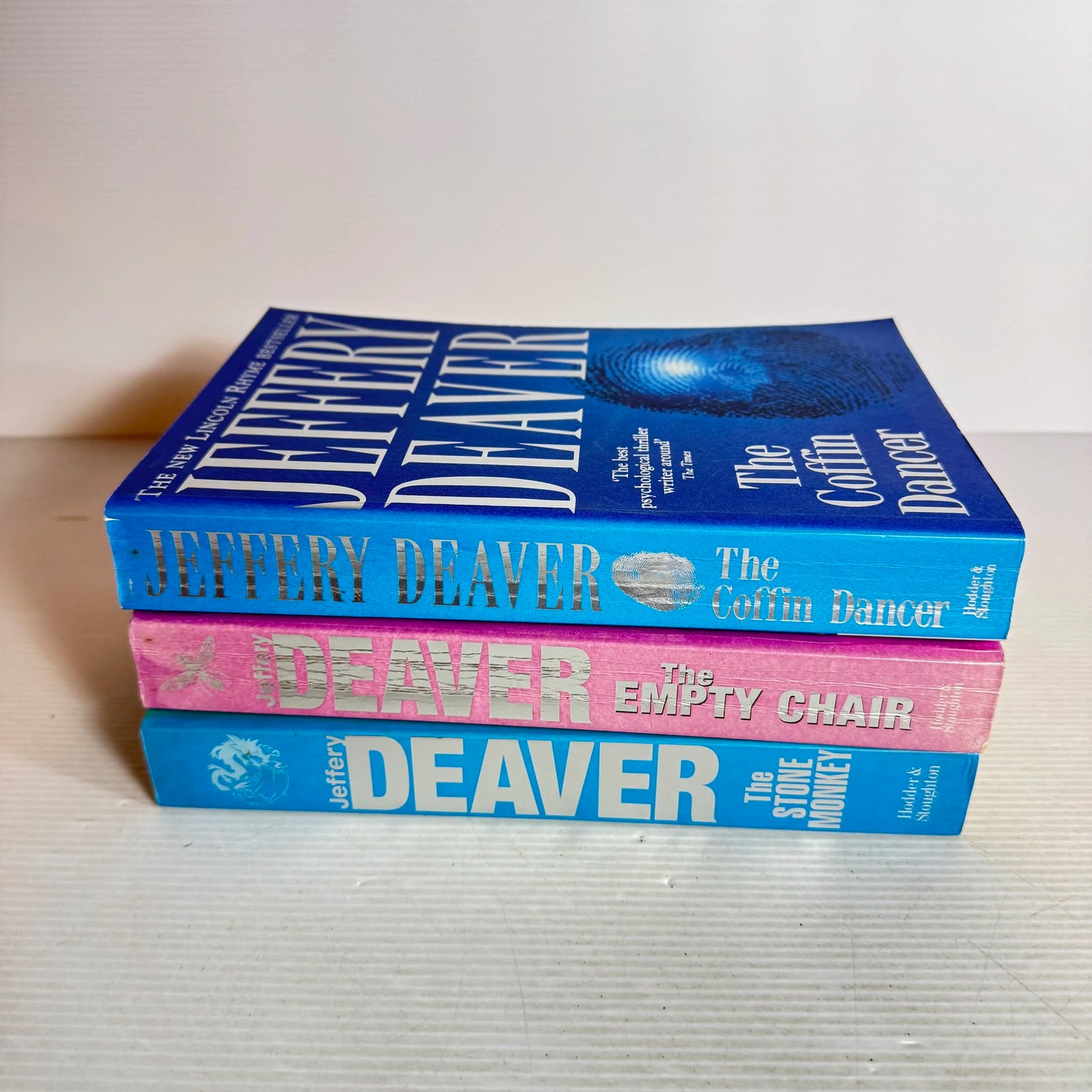 Jeffery Deaver Book Bundle x 3 Books : The Coffin Dancer, The Empty Chair, & The Stone Monkey  (2047)