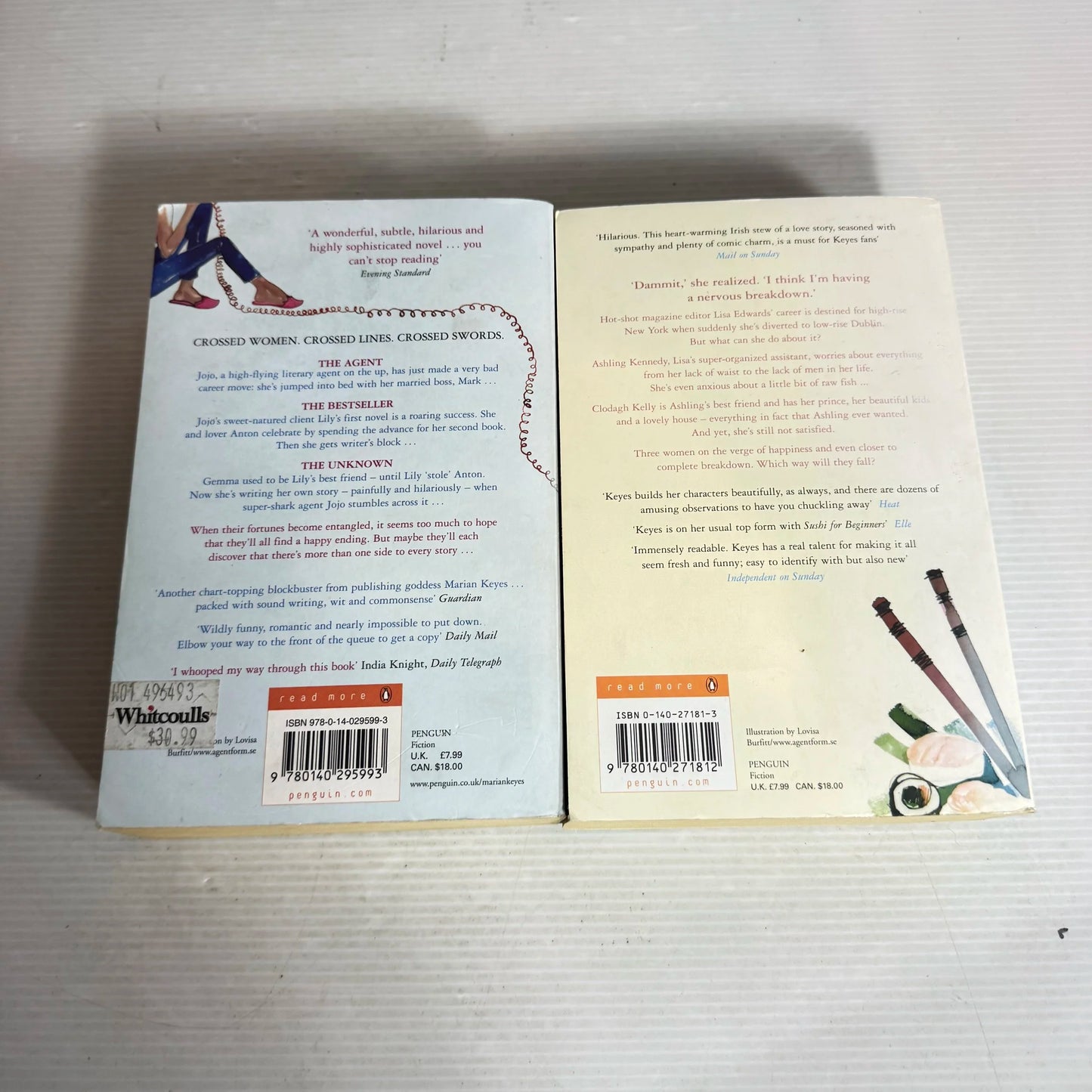 Marian Keyes Book Bundle x 2 Books : Sushi for Beginners, The Other Side of the Story  (572)
