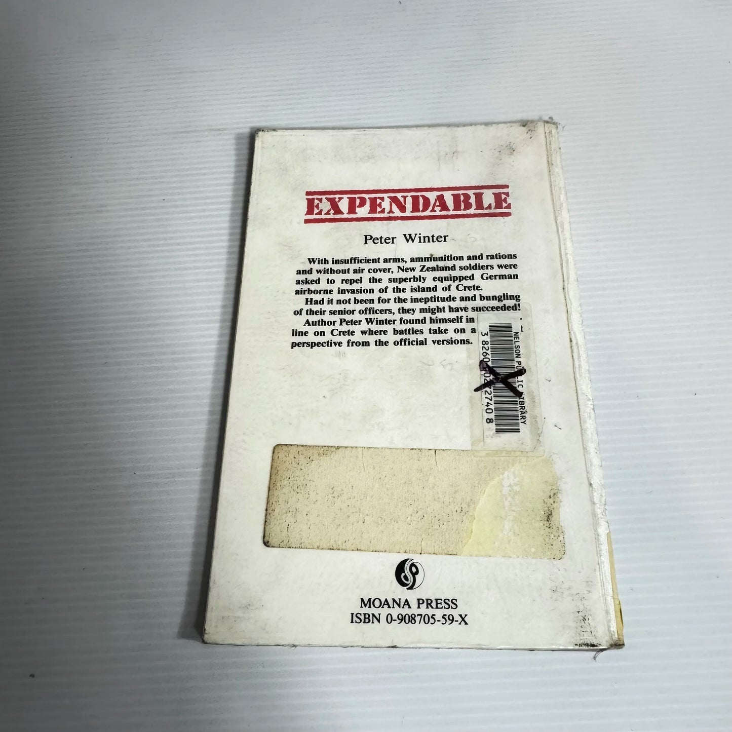 Expendable : The Story for the Battle for Crete - Peter Winter (Vintage 1989)