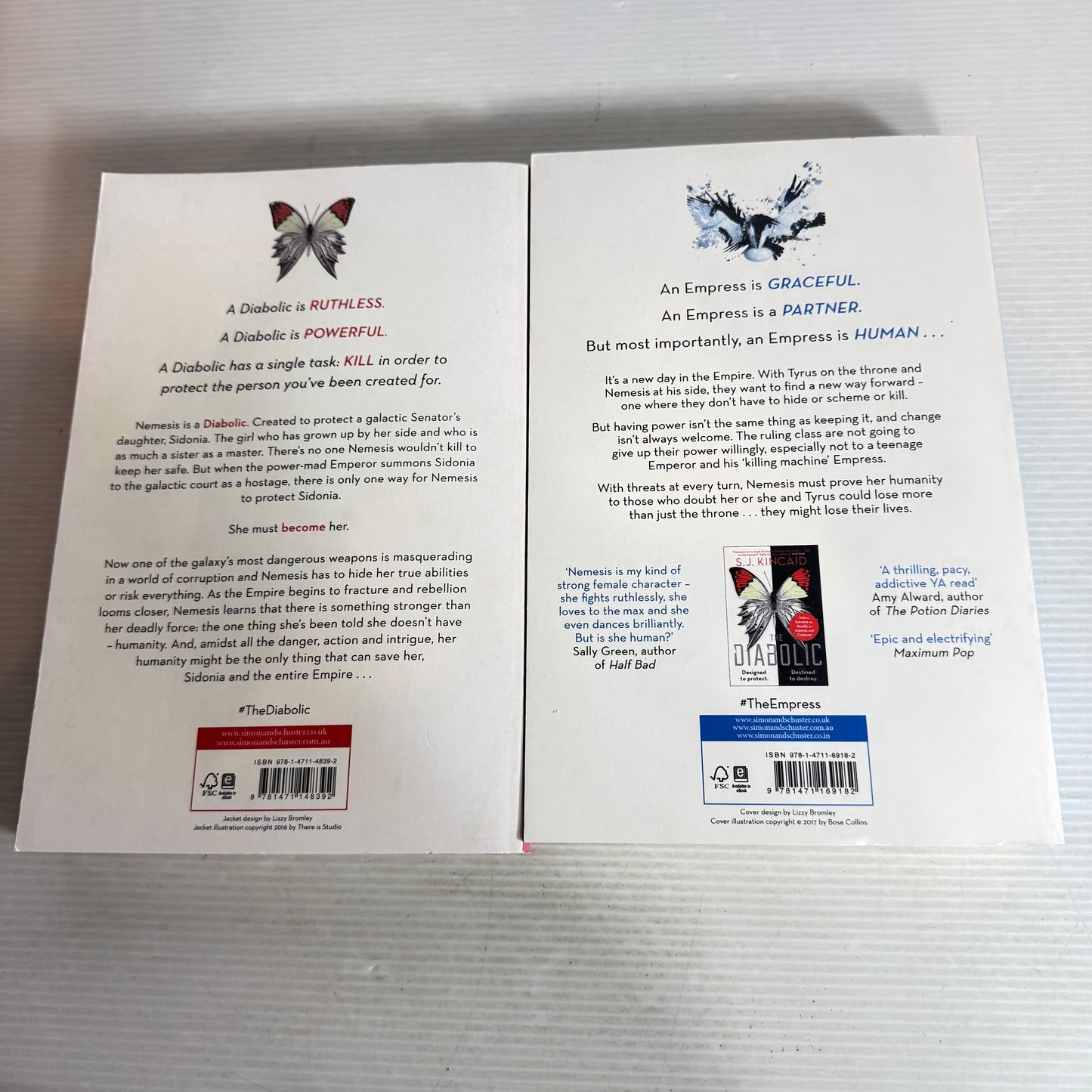 S.J. Kindcaid Book Bundle x 2 Books : The Diabolic & The Empress (2049)