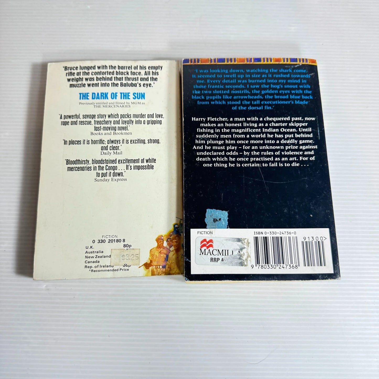 Wilbur Smith Book Bundle x 2 The Eye of the Tiger (1998) & The Dark of The Sun (1968)