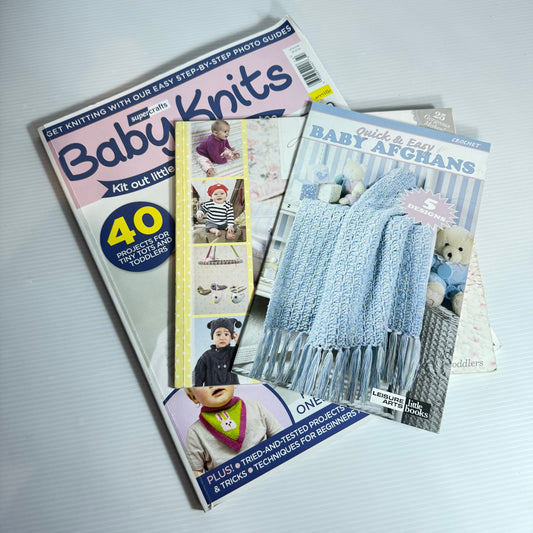Baby Knits - Magazine Bundle x 3 - Quick & Easy Baby Afghans, Hand Knits for Baby, Supercrafts Baby Knits